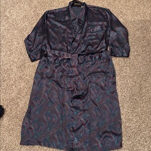 Vintage Large/Xtra Large Blue Paisley Lounging Robe, Number 1 London